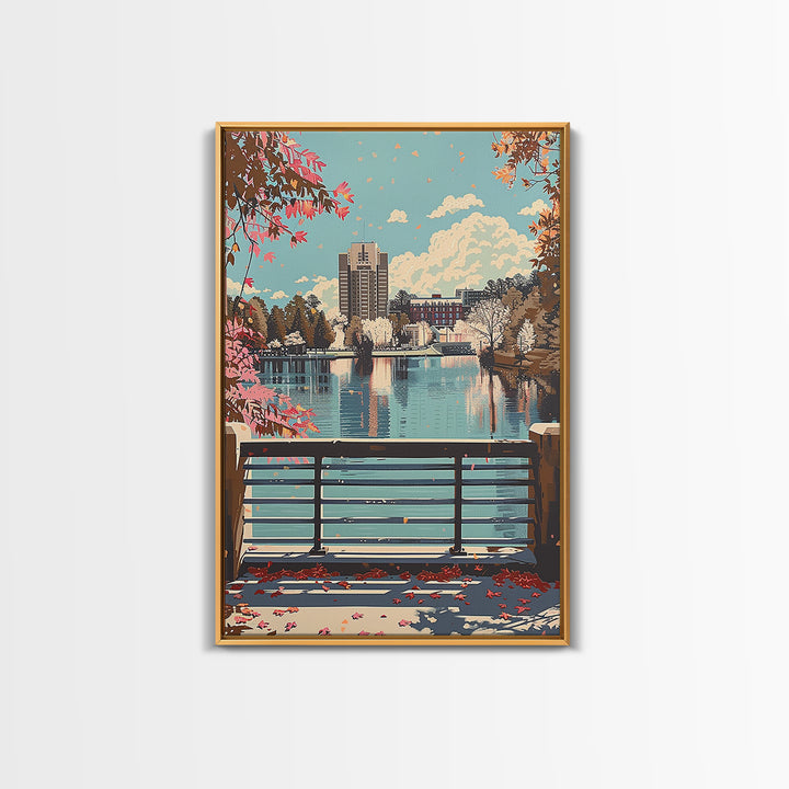 Greensboro Travel Poster, Canvas Print, City Travel Poster, Travel Wall Art, Fine Art Print, Wall Art, City Illustration, Home Decor