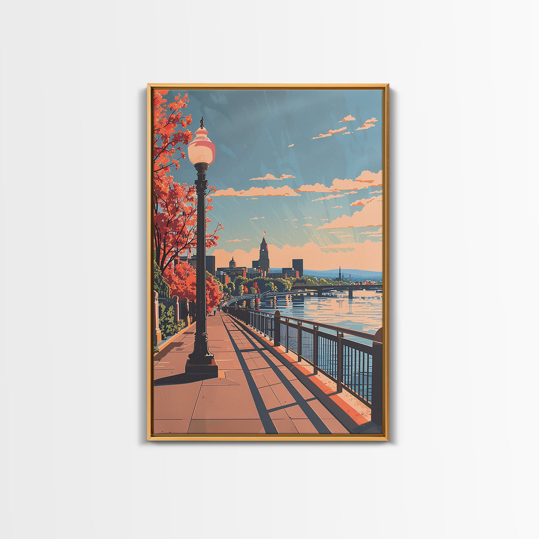 Hartford Travel Poster, Canvas Print, Travel Wall Art, City Wall Art, Art Print, Travel Prints, Travel Art Print, City Travel Poster