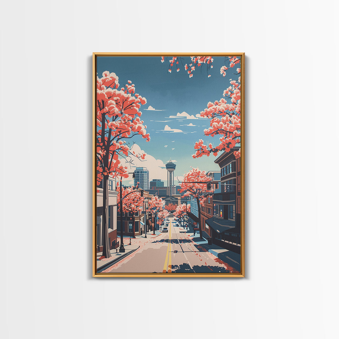 High Point Travel Poster, Framed Canvas Print, Travel Wall Art, City Wall Art, Living Room Wall Art, Travel Prints, Travel Art Print