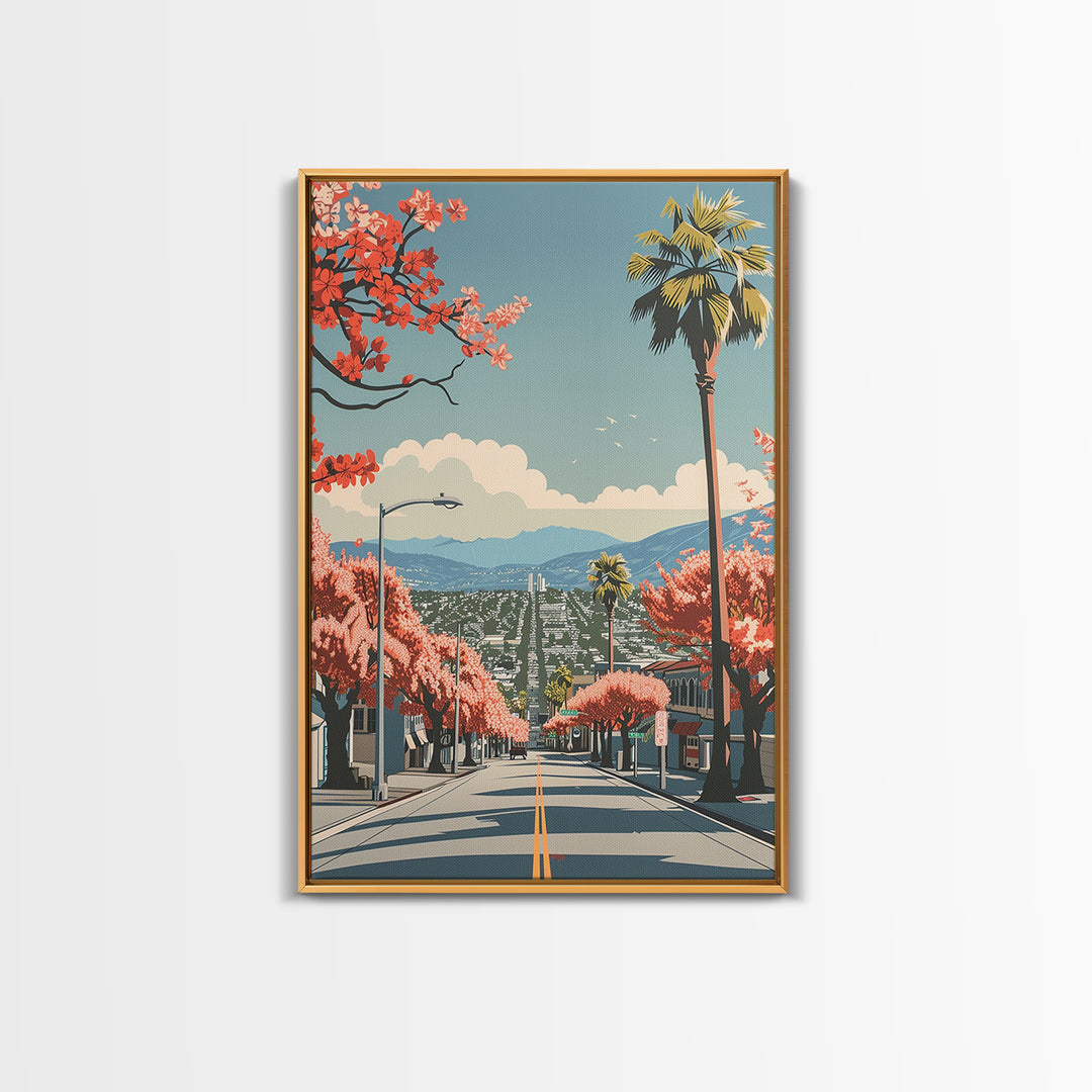 Inglewood Travel Poster, Framed Canvas Print, City Travel Poster, Travel Wall Art, Vintage Travel, Retro Wall Art, Minimalist Poster