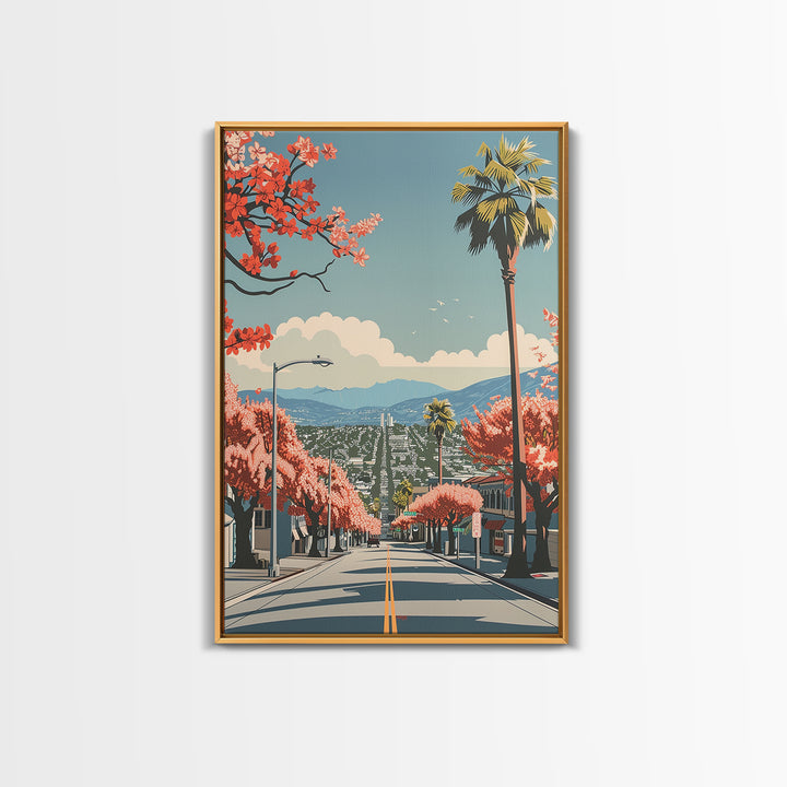 Inglewood Travel Poster, Framed Canvas Print, City Travel Poster, Travel Wall Art, Vintage Travel, Retro Wall Art, Minimalist Poster