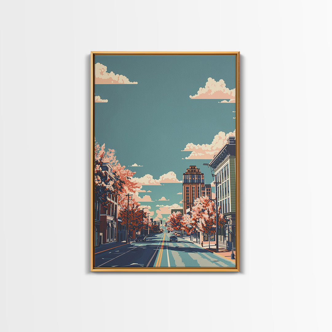 Jackson Travel Poster, Framed Canvas Print, Retro Wall Art, Travel Print, Mid Century Wall Art, Vintage Travel Print, Vintage Travel
