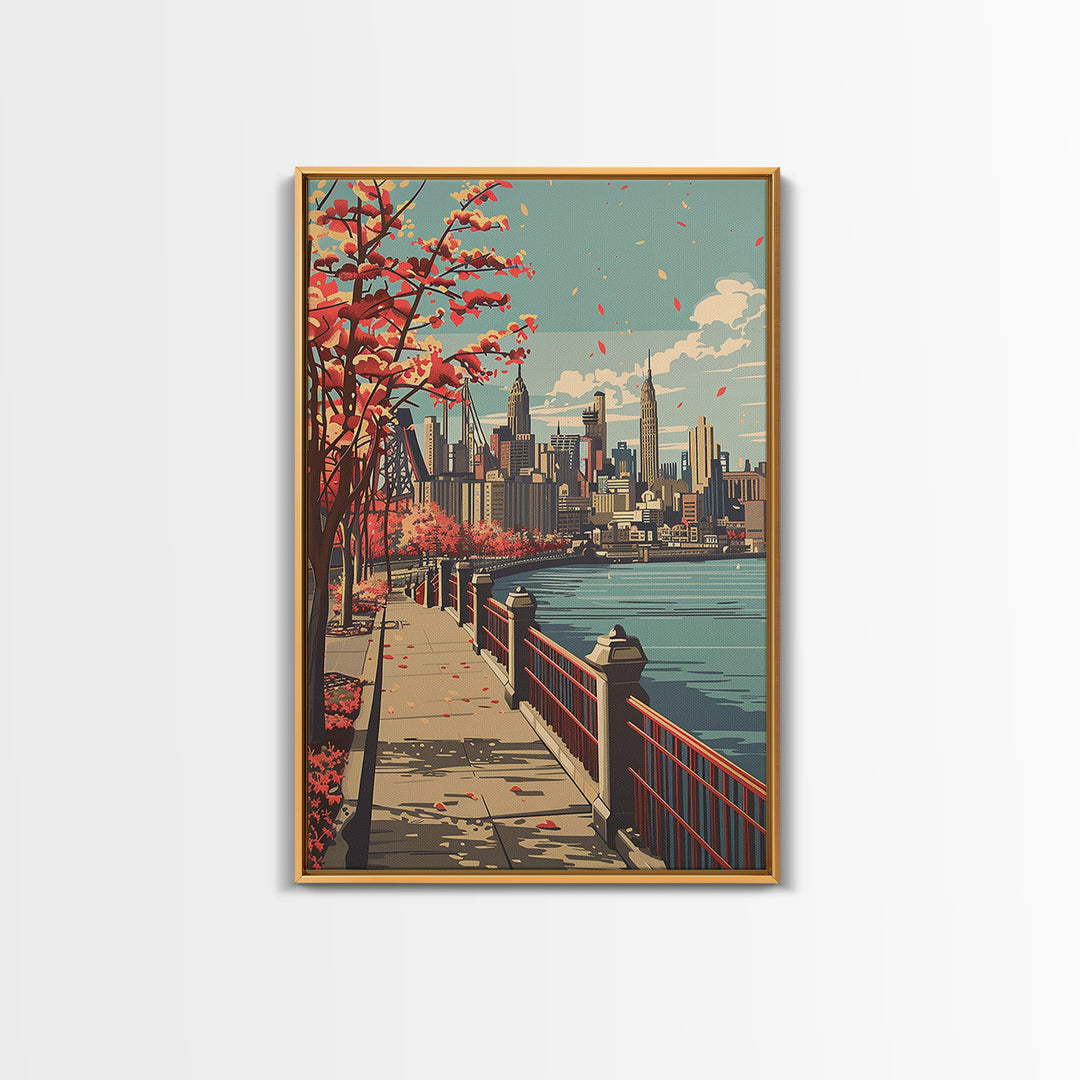 Jersey City Travel Poster, Canvas Print, City Travel Poster, Vintage City Poster, Wanderlust Gift, Vintage Travel Art, Travel Prints