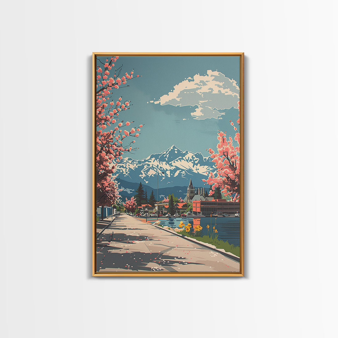 Lakewood Travel Poster, Framed Canvas Print, City Travel Poster, Travel Wall Decor, Art Print, Mid Century Wall Art, Travel Wall Art