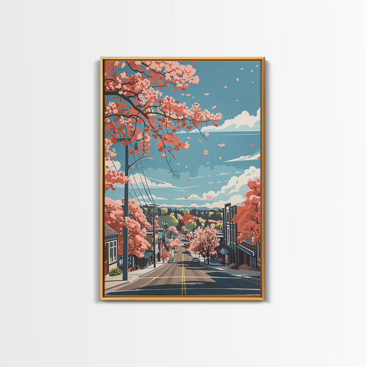 Lees Summit Travel Poster, Framed Canvas Print, City Art Print, Travel Wall Art, Colorful Wall Art, Landscape Art, Home Office Decor