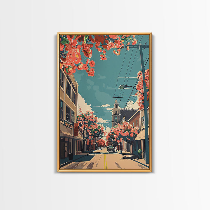 Lewisville Travel Poster, Framed Canvas Print, Travel Prints, Landscape Art, Fine Art Print, Travel Decor, City Wall Art, Home Decor