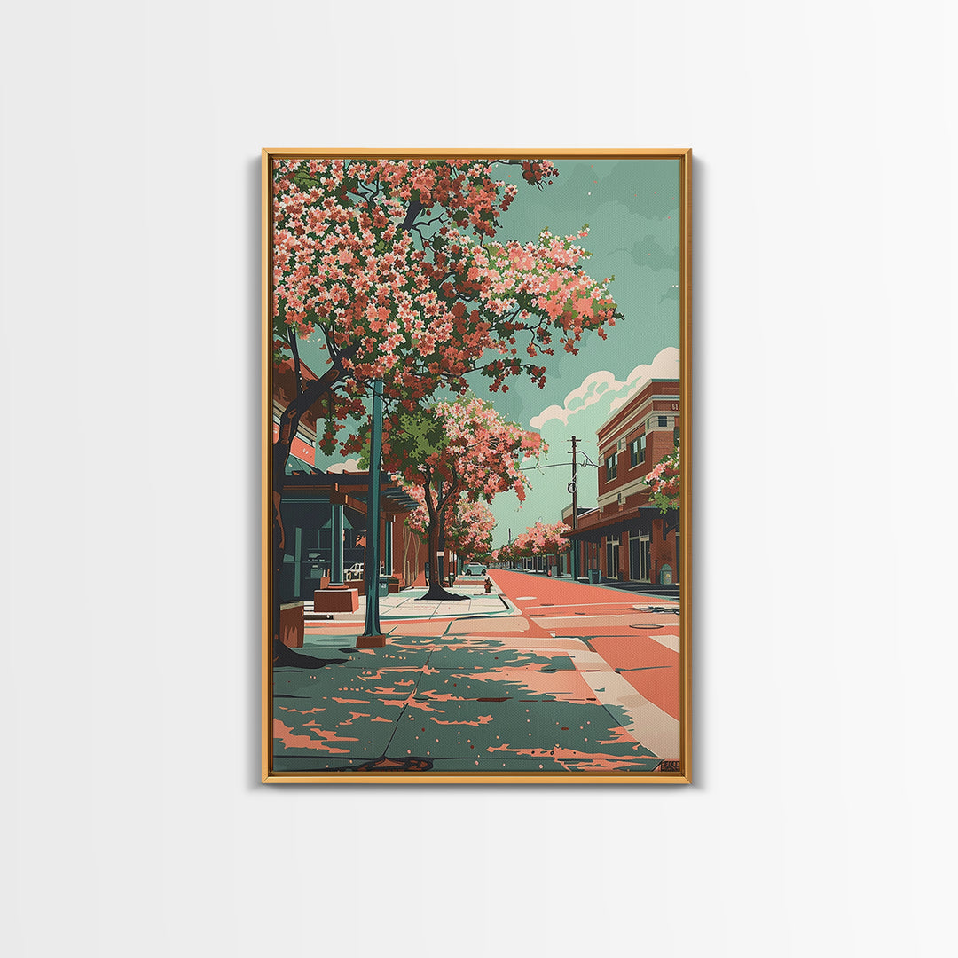 McKinney Travel Poster, Framed Canvas Print, Travel Art Print, Modern Wall Decor, Travel Wall Art, Travel Posters, Home Office Decor