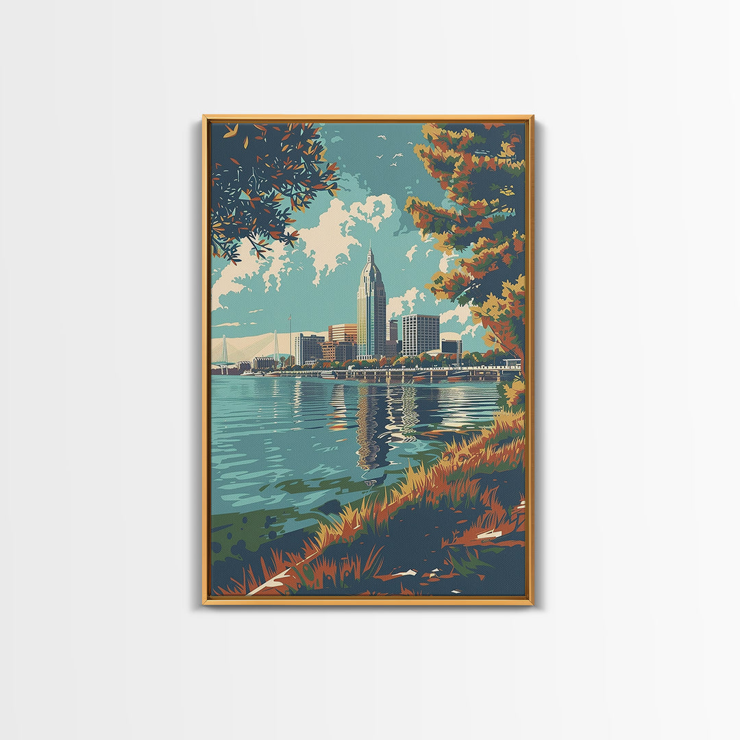 Mobile Travel Poster, Canvas Print, Travel Prints, Landscape Art, Minimalist Poster, Travel Wall Art, Gallery Wall Set, Poster Print