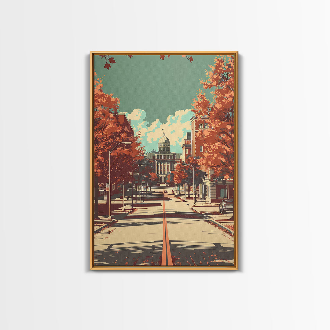 Montgomery Travel Poster, Canvas Print, City Art Print, Travel Wall Art, Vintage Travel Art, Vintage Travel Print, City Illustration