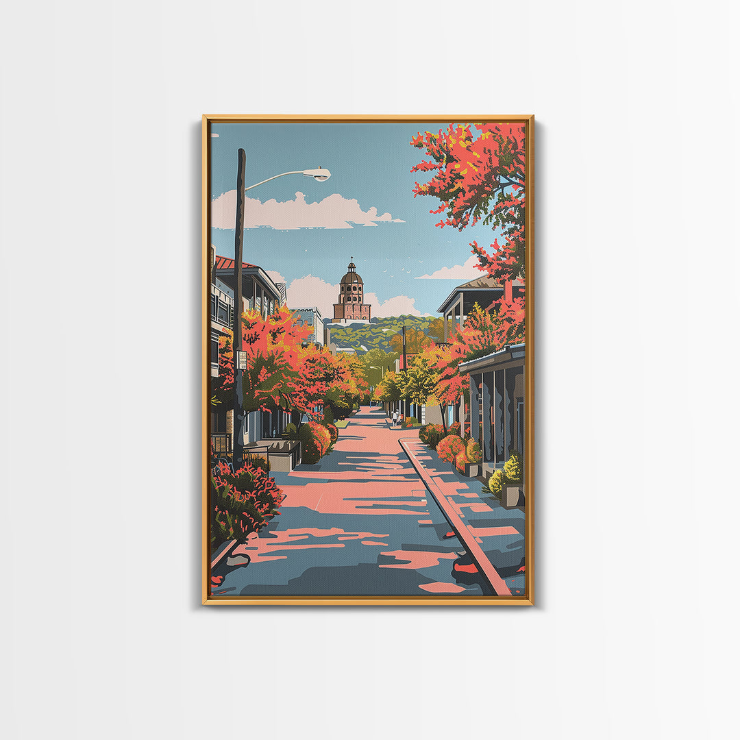New Braunfels Travel Poster, Framed Canvas Print, Retro Travel Poster, City Wall Art, Vintage Travel, Poster Art, Retro Travel Print
