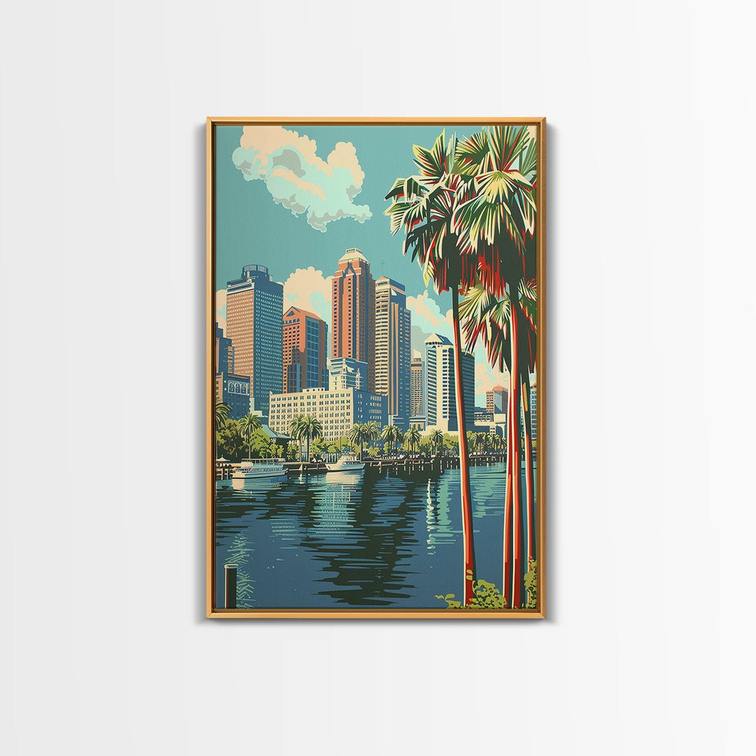 New Orleans Travel Poster, Canvas Print, Travel Wall Decor, Minimalist Poster, Retro Travel Print, Modern Wall Decor, City Art Print