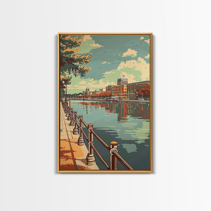 Newport News Travel Poster, Canvas Print, Retro Travel Poster, City Wall Art, Travel Posters, Vintage Travel Print, Gallery Wall Set