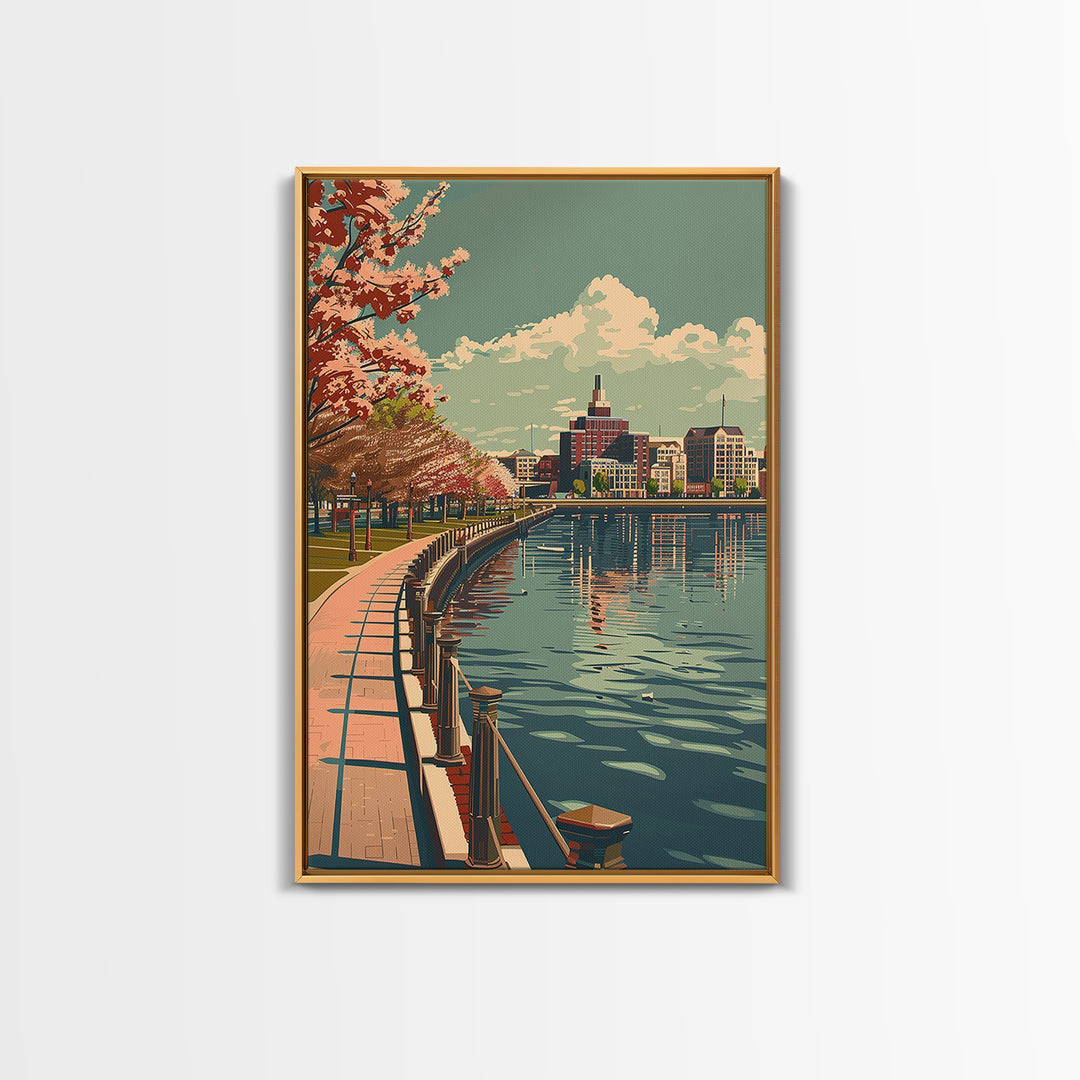 Norfolk Travel Poster, Canvas Print, City Travel Poster, Vintage City Poster, Travel Art Print, Living Room Wall Art, Vintage Poster