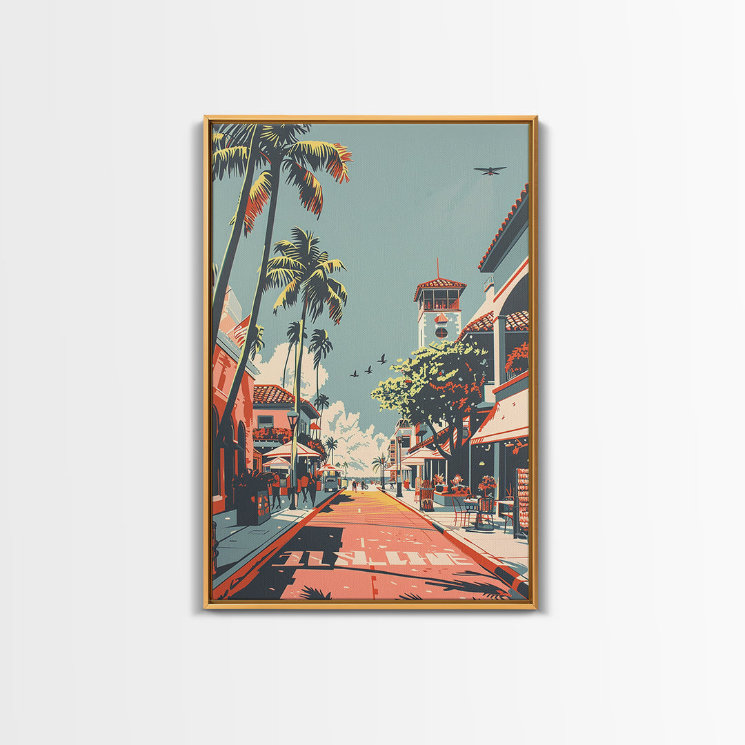 Pompano Beach Travel Poster, Canvas Print, City Art Print, Travel Wall Art, Poster Art, Travel Wall Decor, Art Print, Retro Wall Art