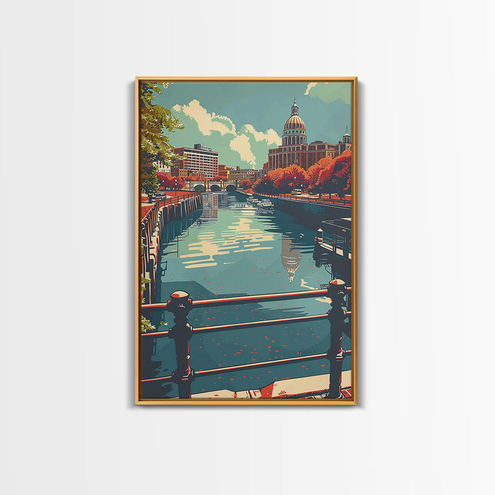 Providence Travel Poster, Canvas Print, Travel Prints, Landscape Art, Wanderlust Gift, Minimalist Poster, Poster Print, Travel Decor