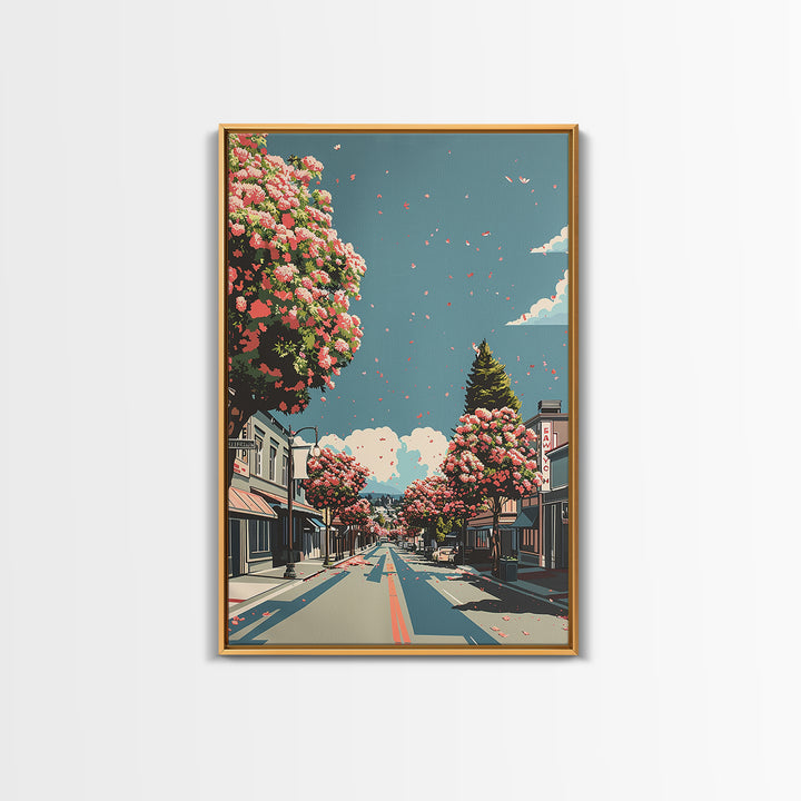 Roseville Travel Poster, Framed Canvas Print, Retro Travel Poster, City Wall Art, Home Office Decor, Wanderlust Gift, Travel Posters