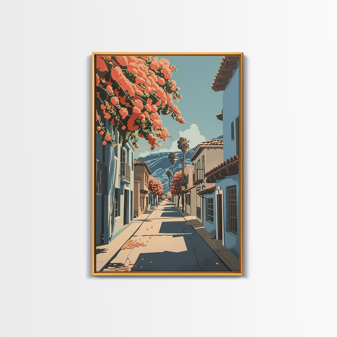 Salinas Travel Poster, Framed Canvas Print, Vintage Travel Print, City Wall Art, Living Room Wall Art, Landscape Art, Retro Wall Art