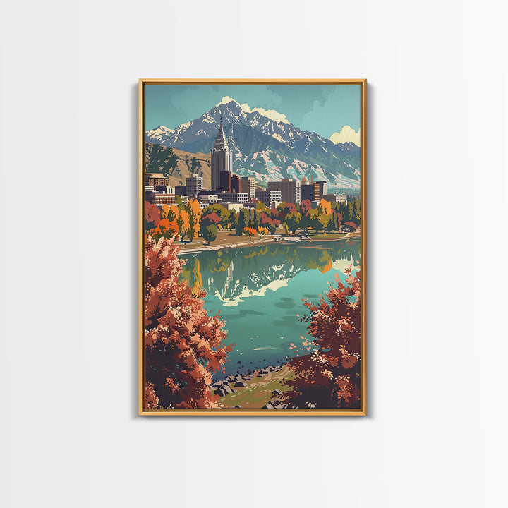 Salt Lake City Travel Poster, Canvas Print, Travel Wall Decor, Minimalist Poster, Home Office Decor, Travel Wall Art, Travel Posters