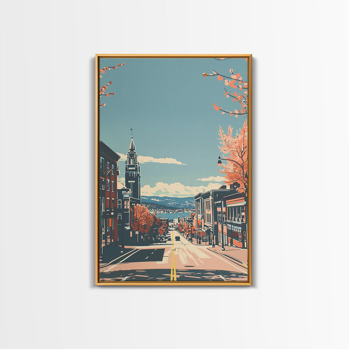 Springfield Massachusetts Travel Poster, Canvas Print, City Travel Poster, Travel Wall Decor, Retro Travel Poster, Colorful Wall Art