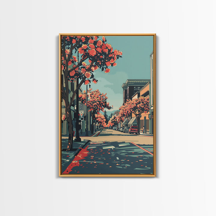 Sunnyvale Travel Poster, Canvas Print, City Travel Poster, Travel Wall Art, City Illustration, Mid Century Wall Art, Wanderlust Gift