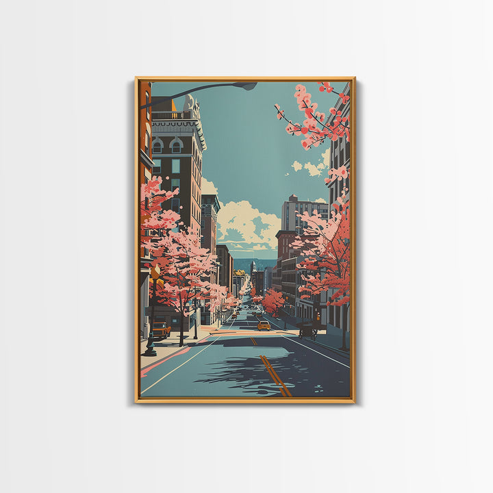 Syracuse Travel Poster, Canvas Print, City Travel Poster, Travel Wall Art, Watercolor Cityscape, Landscape Art, Living Room Wall Art
