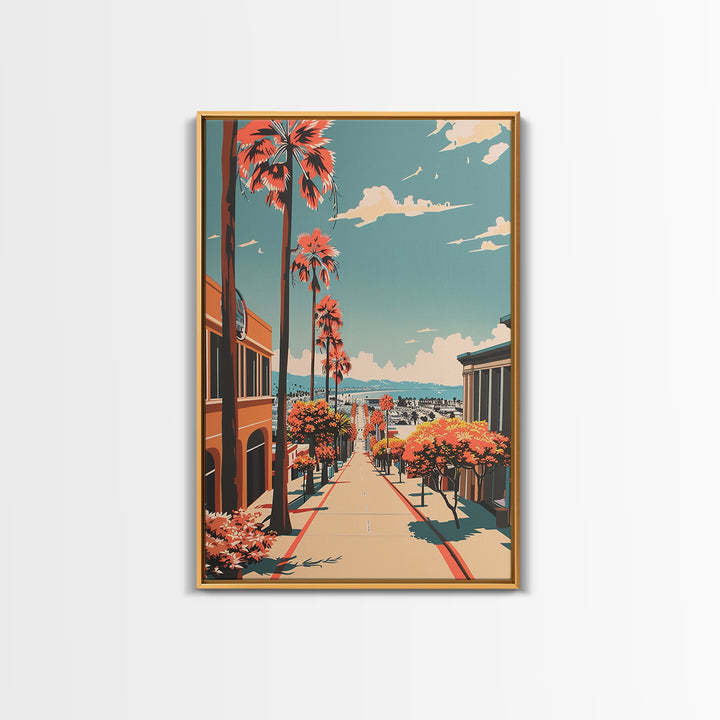 Torrance Travel Poster, Framed Canvas Print, City Travel Poster, Vintage City Poster, Vintage Travel, Retro Wall Art, Vintage Poster