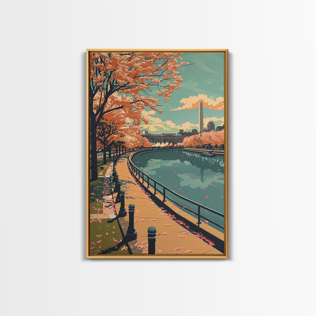 Washington Travel Poster, Framed Canvas Print, City Travel Poster, Travel Wall Art, Landscape Art, Retro Wall Art, Minimalist Poster