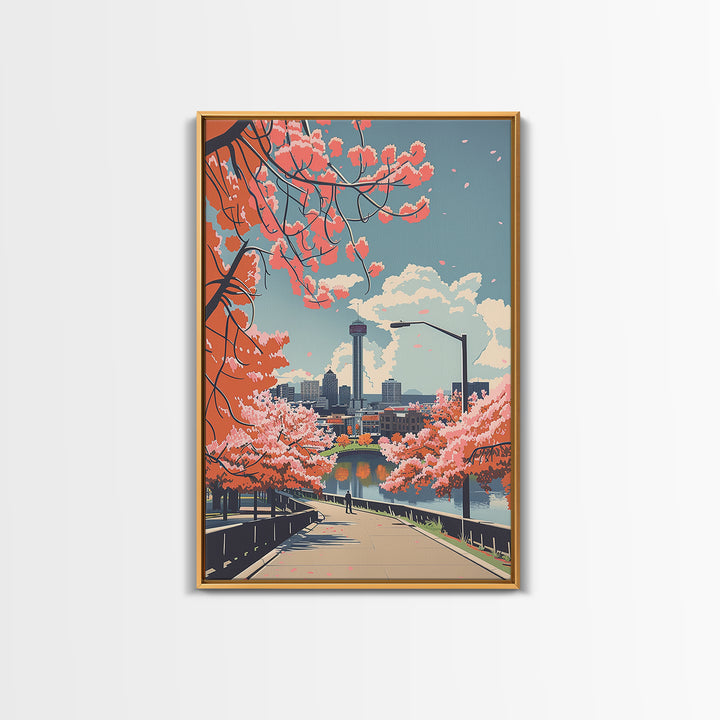Wichita Falls Travel Poster, Canvas Print, Retro Travel Poster, City Wall Art, Vintage Travel Print, City Illustration, Poster Print