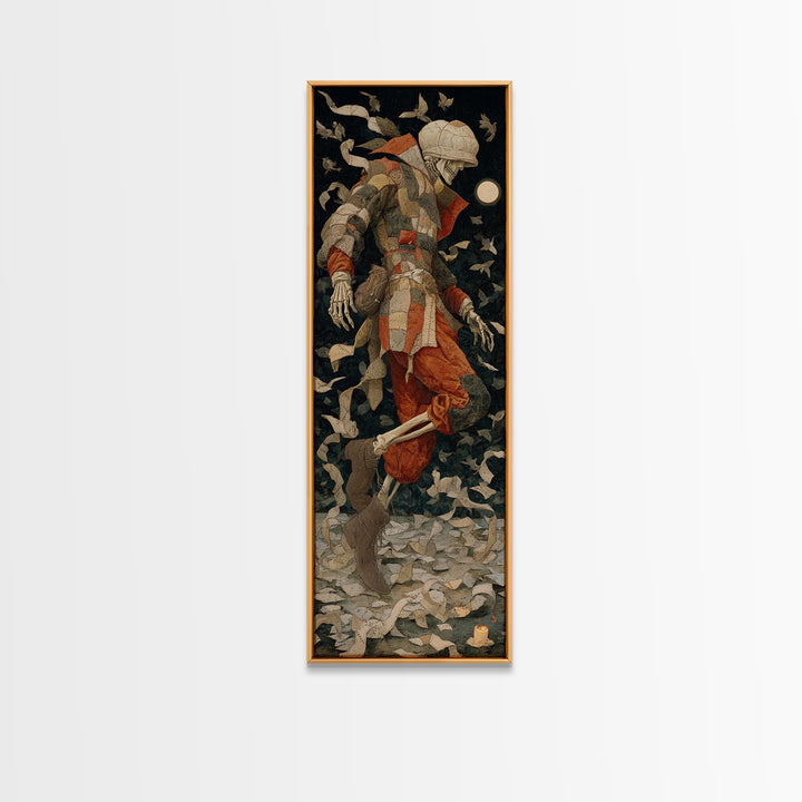 The Stitched Giant, Danse Macabre Art, Tall Narrow Wall Art, Macabre Wall Art, Canvas Print, Halloween Wall Art