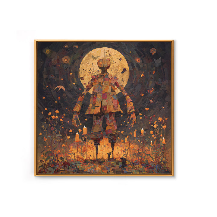 The Stitched Giant, Symbolist Dream Art, Square Wall Art, Gothic Horror Wall Art, Canvas Print, Halloween Wall Art, Macabre Wall Art