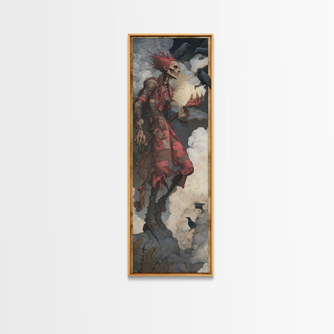 The Stitched Giant, Decadent Gothic Art, Tall Narrow Wall Art, Macabre Wall Art, Framed Canvas Print, Halloween Wall Art