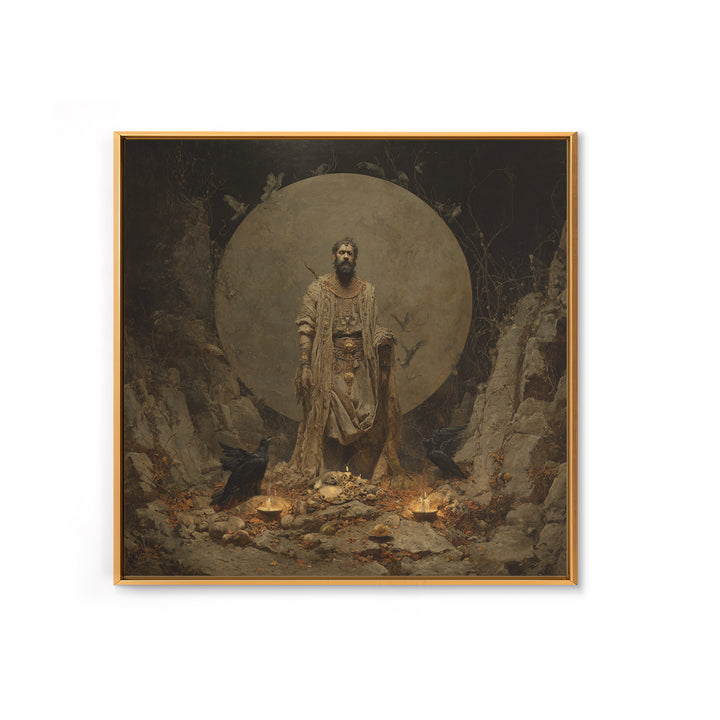 The Mummy Pharaoh, Baroque Witchcraft Art, Square Wall Art, Dark Fantasy Wall Art, Canvas Print, Halloween Wall Art, Seasonal Home Decor