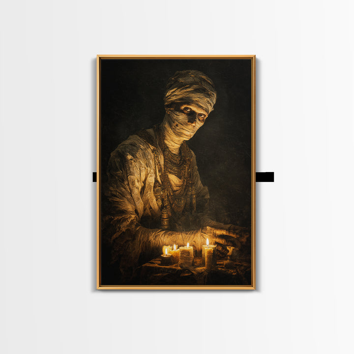 The Mummy Pharaoh, Dark Romantic Horror Art, Vertical Wall Art, Dark Fantasy Wall Art, Canvas Print, Halloween Wall Art, Horror Wall Art