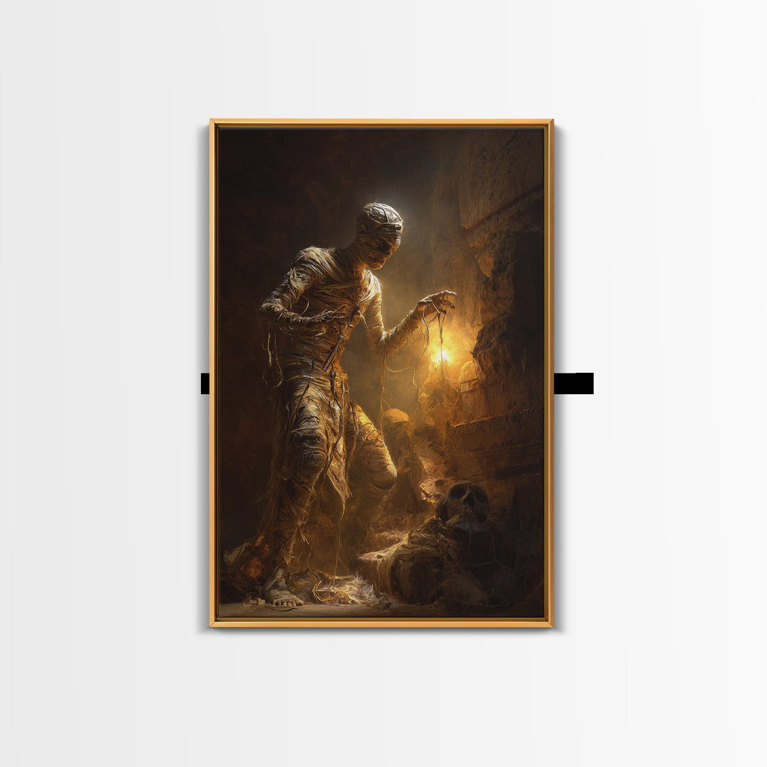 The Mummy Pharaoh, Visionary Gothic Art, Vertical Wall Art, Dark Fantasy Wall Art, Canvas Print, Halloween Wall Art