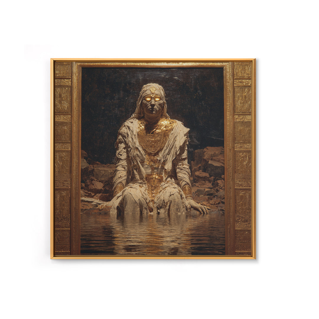 The Mummy Pharaoh, Symbolist Gothic Landscape, Square Wall Art, Macabre Wall Art, Canvas Print, Halloween Wall Art, Gothic Home Decor