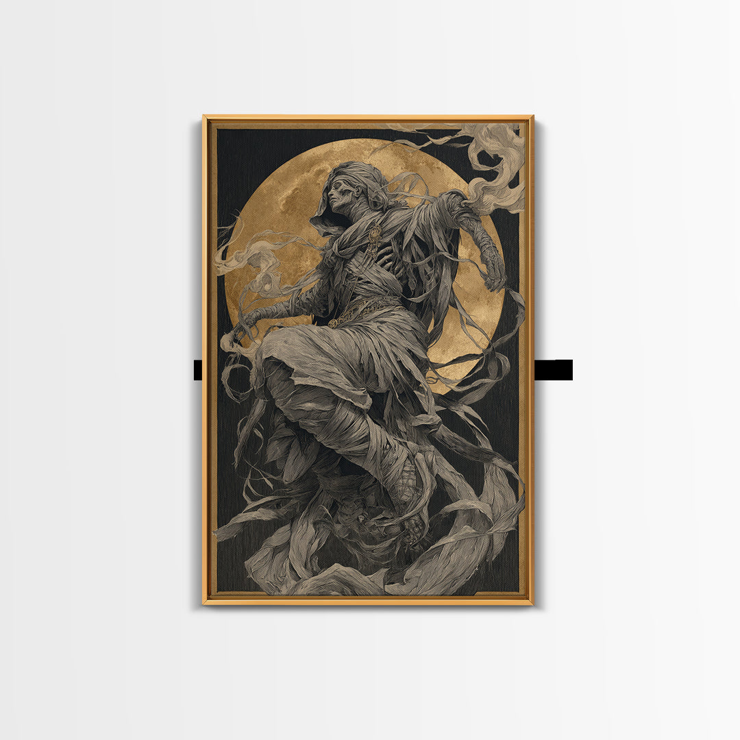 The Mummy Pharaoh, Decadent Gothic Art, Vertical Wall Art, Gothic Horror Wall Art, Canvas Print, Halloween Wall Art