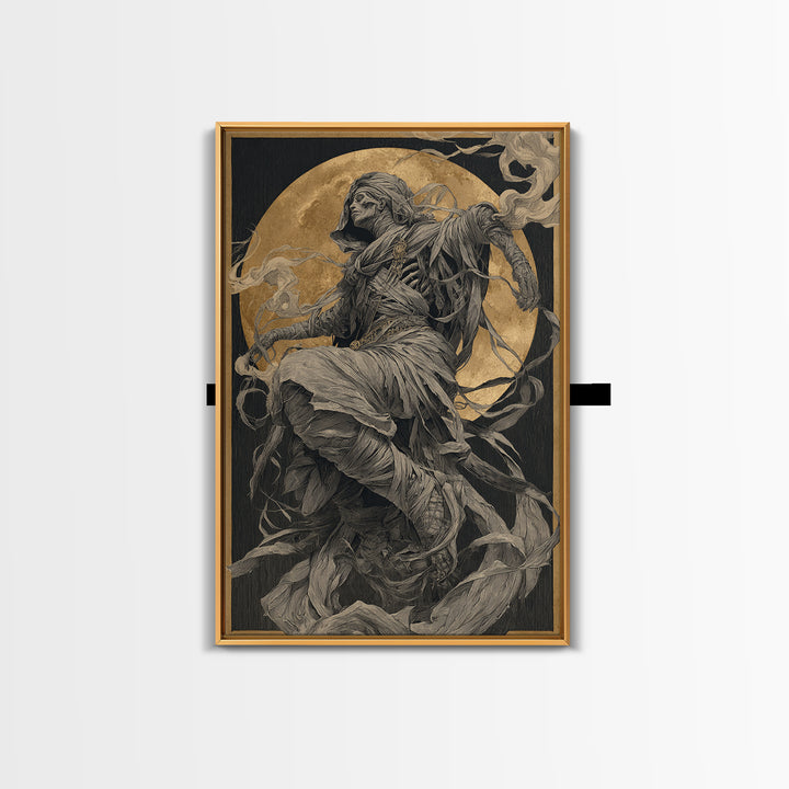 The Mummy Pharaoh, Decadent Gothic Art, Vertical Wall Art, Gothic Horror Wall Art, Canvas Print, Halloween Wall Art