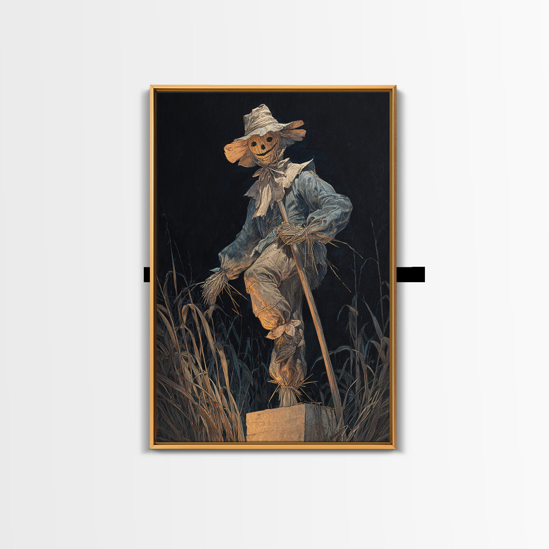 The Living Scarecrow, Dark Renaissance Art, Vertical Wall Art, Gothic Horror Wall Art, Canvas Print, Halloween Wall Art