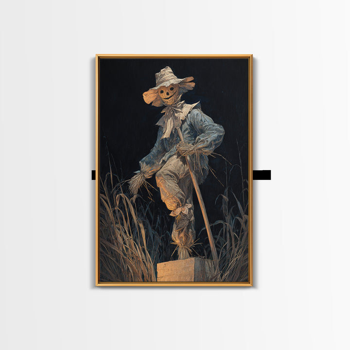The Living Scarecrow, Dark Renaissance Art, Vertical Wall Art, Gothic Horror Wall Art, Canvas Print, Halloween Wall Art