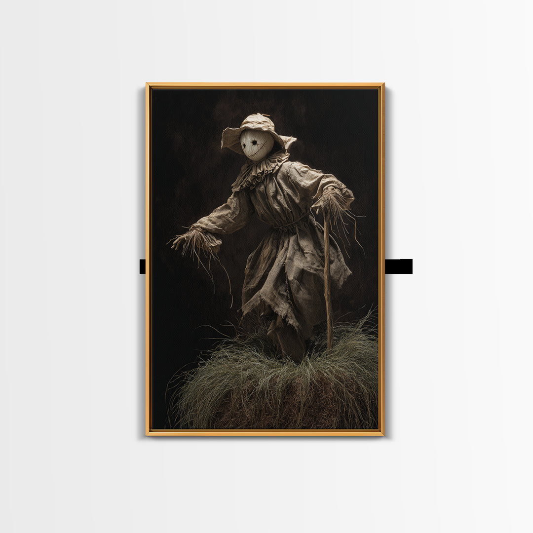 The Living Scarecrow, Danse Macabre Art, Vertical Wall Art, Macabre Wall Art, Canvas Print, Halloween Wall Art