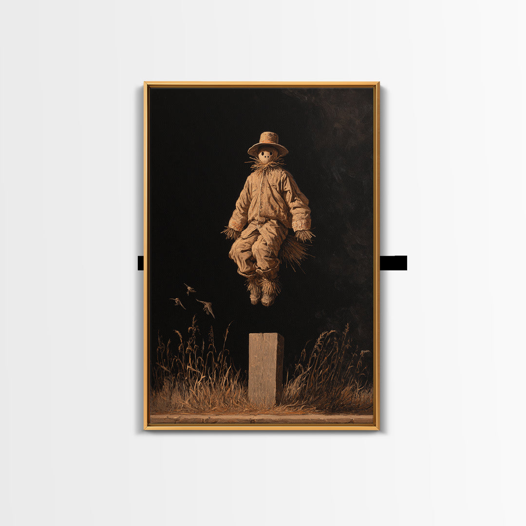 The Living Scarecrow, Dark Romantic Horror Art, Vertical Wall Art, Macabre Wall Art, Framed Canvas Print, Halloween Wall Art