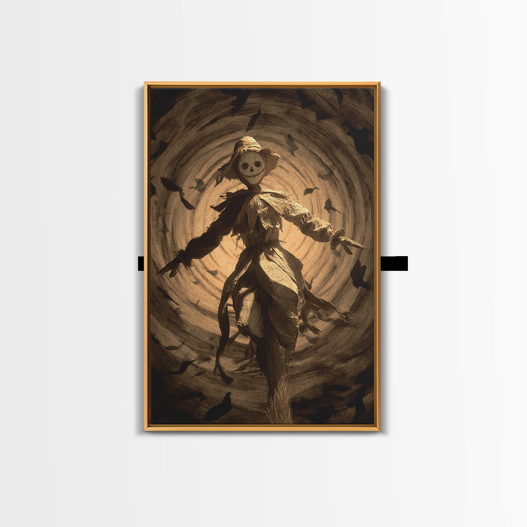 The Living Scarecrow, Gothic Nightmare Art, Vertical Wall Art, Dark Halloween Decor, Canvas Print, Halloween Wall Art