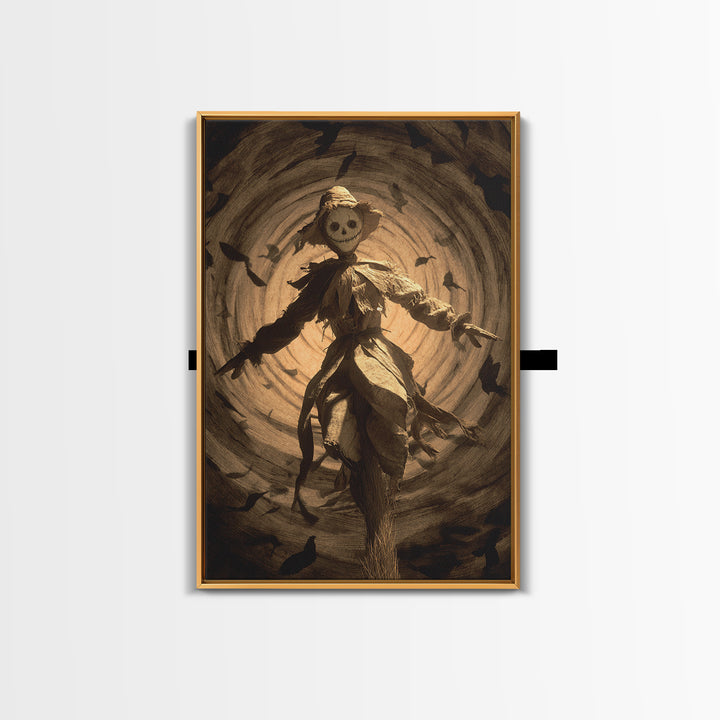 The Living Scarecrow, Gothic Nightmare Art, Vertical Wall Art, Dark Halloween Decor, Canvas Print, Halloween Wall Art