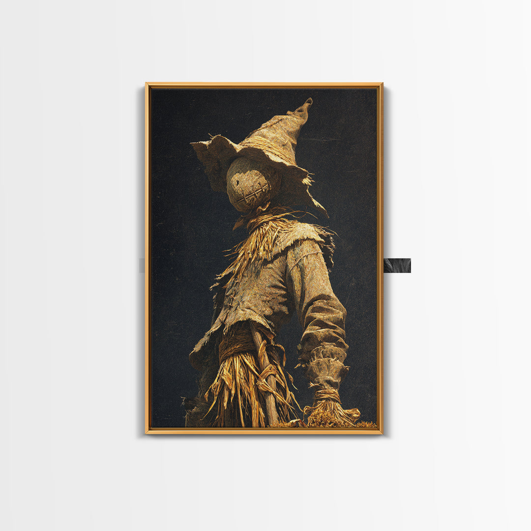 The Living Scarecrow, Ornate Symbolist Art, Vertical Wall Art, Dark Halloween Decor, Canvas Print, Halloween Wall Art