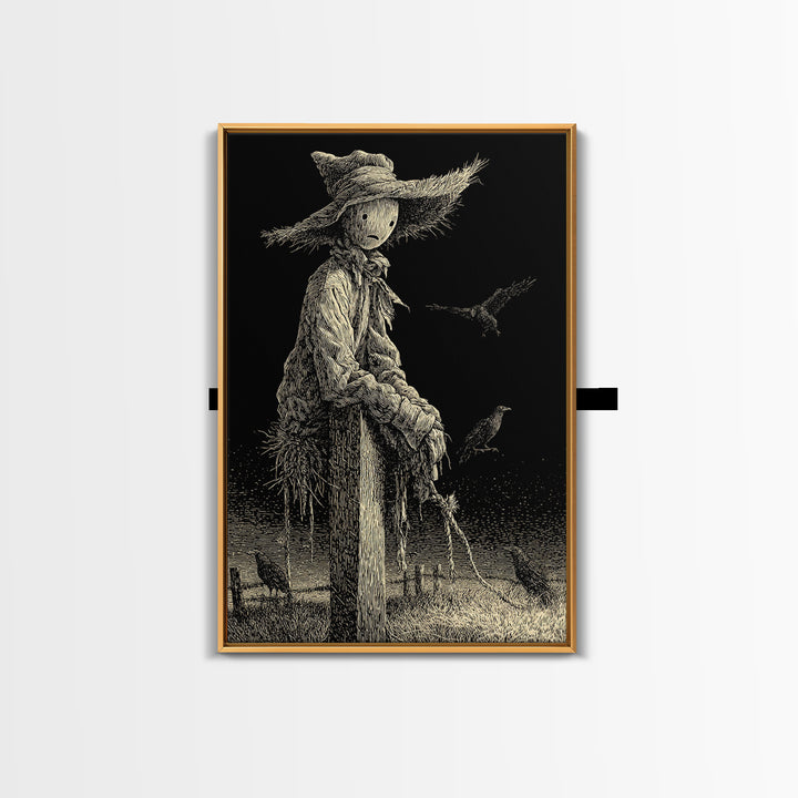 The Living Scarecrow, Victorian Macabre Art, Vertical Wall Art, Dark Halloween Decor, Canvas Print, Halloween Wall Art