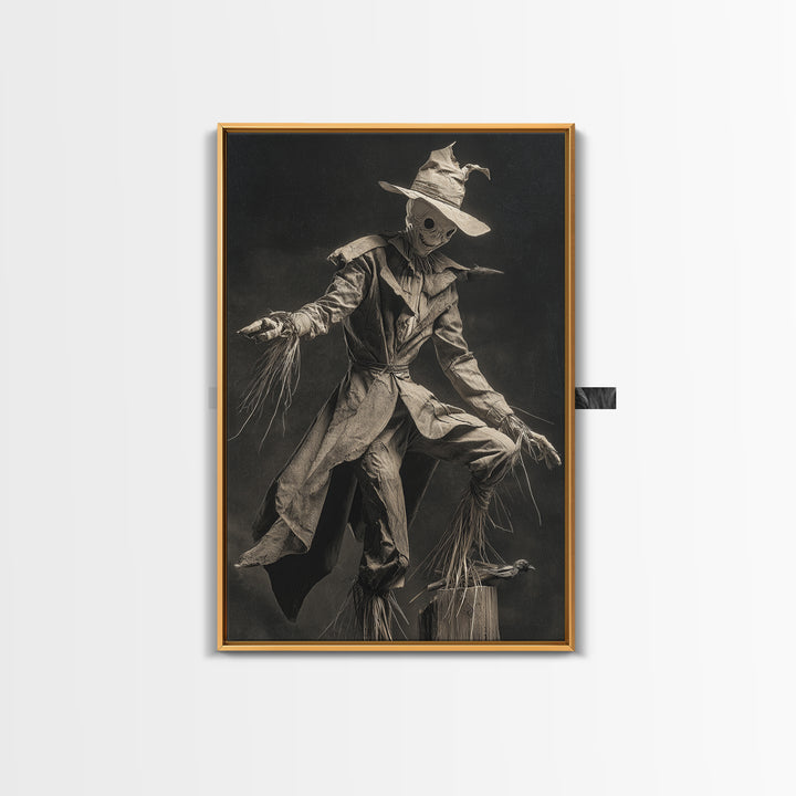 The Living Scarecrow, Biomechanical Horror Art, Vertical Wall Art, Macabre Wall Art, Framed Canvas Print, Halloween Wall Art