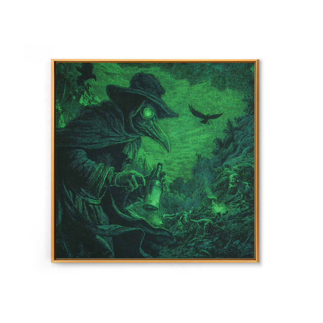 The Plague Doctor, Baroque Witchcraft Art, Square Wall Art, Gothic Horror Wall Art, Canvas Print, Halloween Wall Art, Spooky Wall Decor