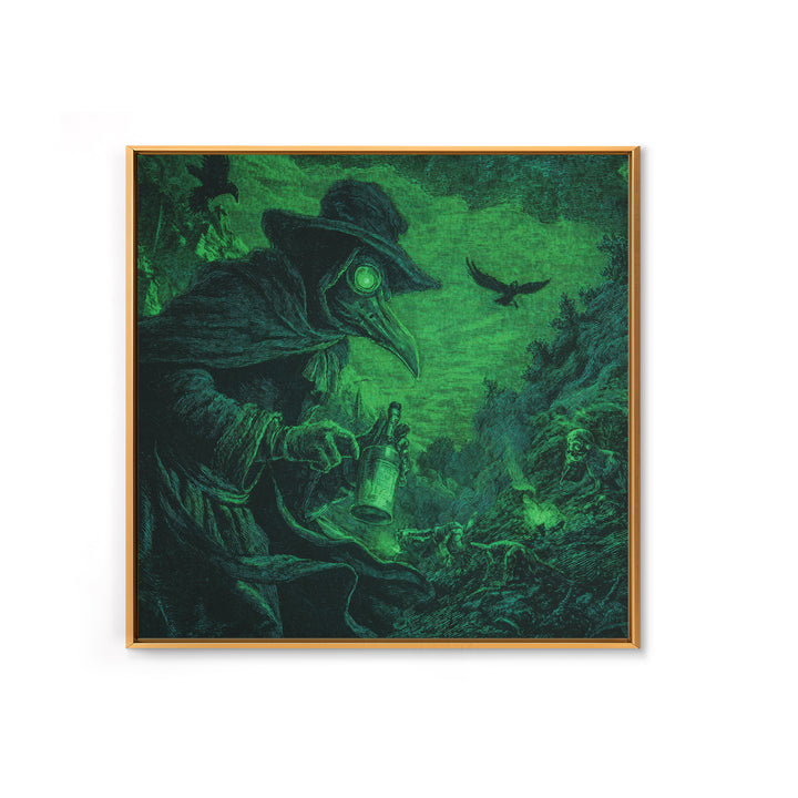 The Plague Doctor, Baroque Witchcraft Art, Square Wall Art, Gothic Horror Wall Art, Canvas Print, Halloween Wall Art, Spooky Wall Decor