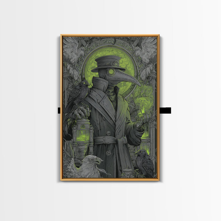 The Plague Doctor, Visionary Gothic Art, Vertical Wall Art, Gothic Horror Wall Art, Canvas Print, Halloween Wall Art