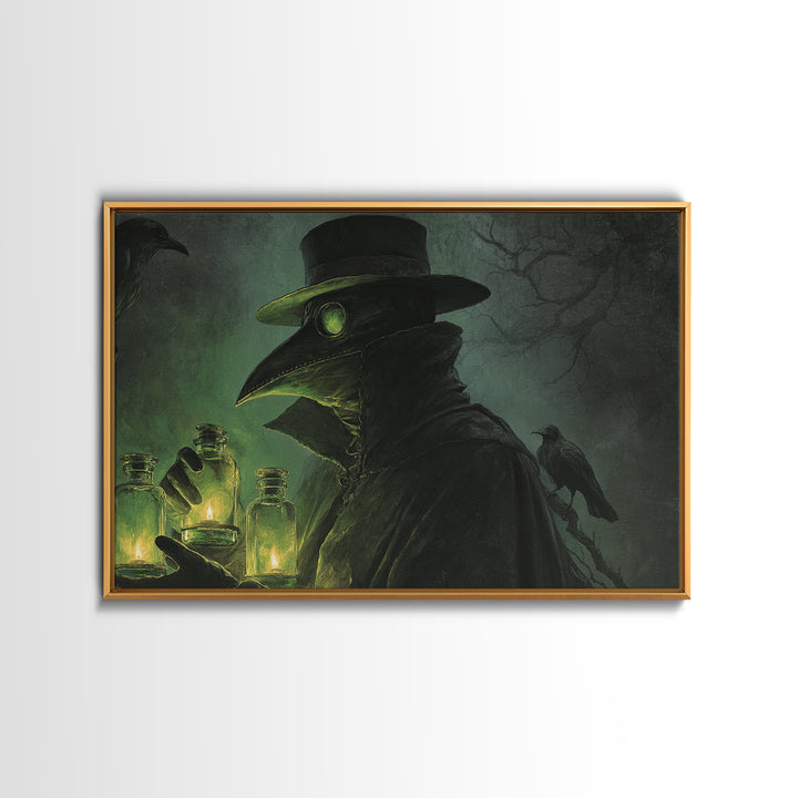 The Plague Doctor, Symbolist Gothic Landscape, Landscape Wall Art, Macabre Wall Art, Canvas Print, Halloween Wall Art, Spooky Wall Decor